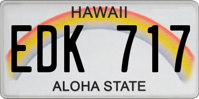 HI license plate EDK717