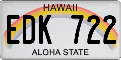 HI license plate EDK722