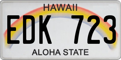 HI license plate EDK723