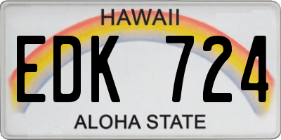 HI license plate EDK724