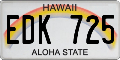 HI license plate EDK725