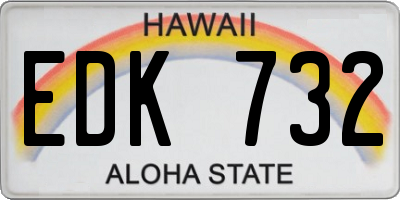 HI license plate EDK732