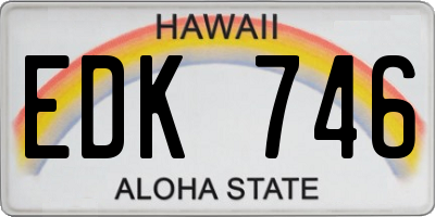 HI license plate EDK746