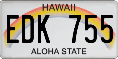 HI license plate EDK755