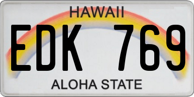 HI license plate EDK769