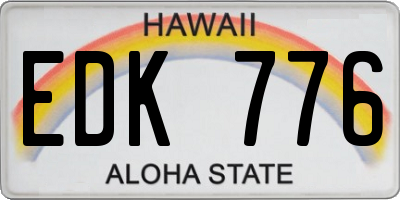 HI license plate EDK776