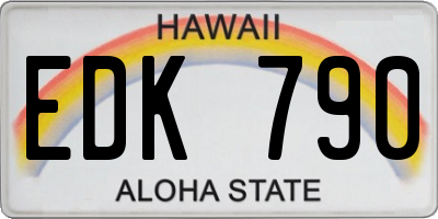 HI license plate EDK790