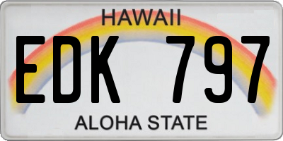 HI license plate EDK797