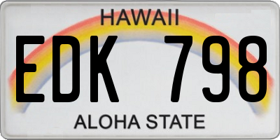 HI license plate EDK798