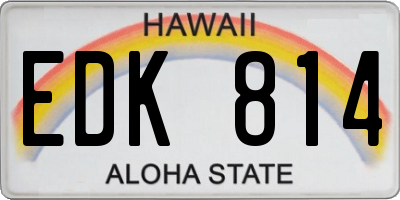 HI license plate EDK814