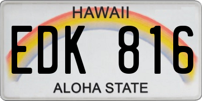 HI license plate EDK816