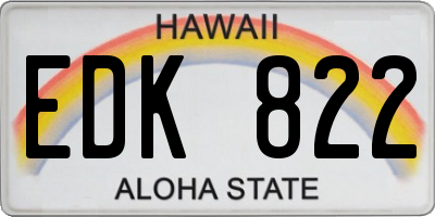HI license plate EDK822