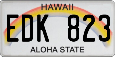 HI license plate EDK823
