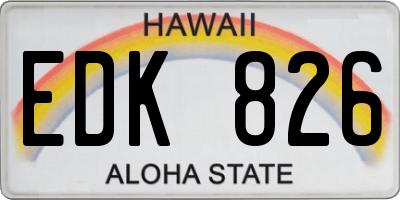 HI license plate EDK826