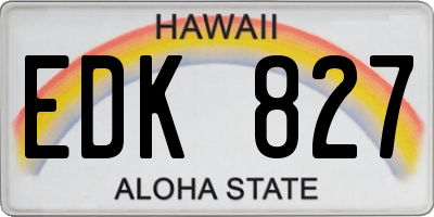 HI license plate EDK827