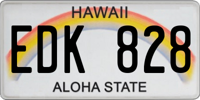 HI license plate EDK828