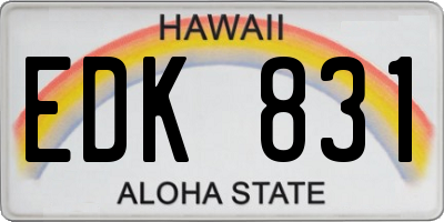 HI license plate EDK831