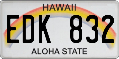 HI license plate EDK832