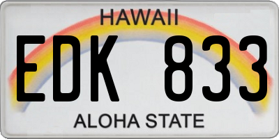 HI license plate EDK833