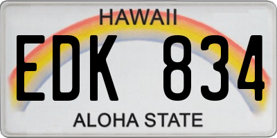 HI license plate EDK834