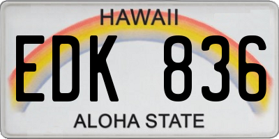 HI license plate EDK836