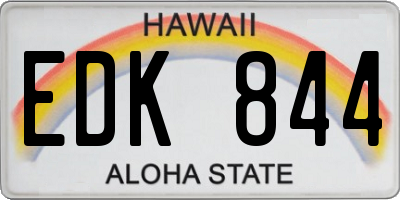 HI license plate EDK844