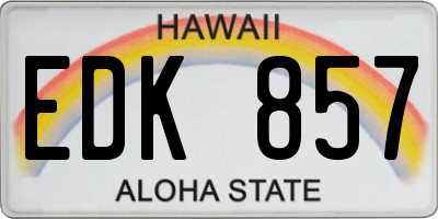 HI license plate EDK857