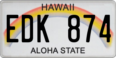 HI license plate EDK874