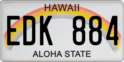 HI license plate EDK884