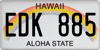 HI license plate EDK885