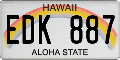 HI license plate EDK887