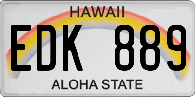 HI license plate EDK889