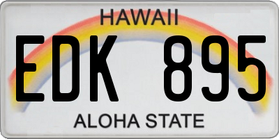 HI license plate EDK895