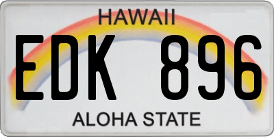 HI license plate EDK896