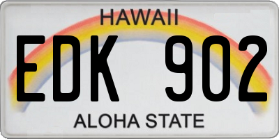 HI license plate EDK902