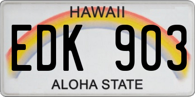 HI license plate EDK903
