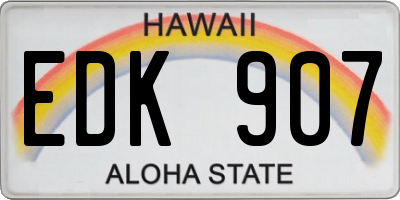 HI license plate EDK907