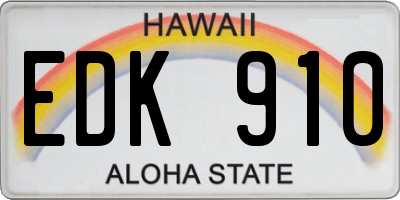 HI license plate EDK910