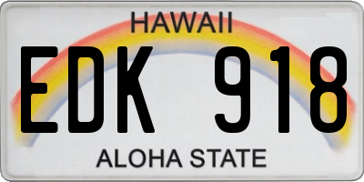 HI license plate EDK918
