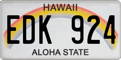 HI license plate EDK924