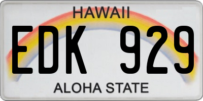 HI license plate EDK929