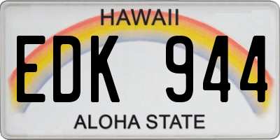 HI license plate EDK944