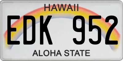 HI license plate EDK952