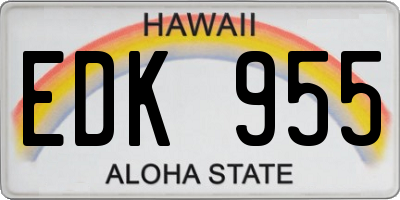 HI license plate EDK955