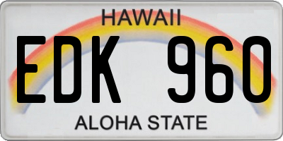 HI license plate EDK960