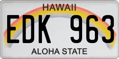 HI license plate EDK963