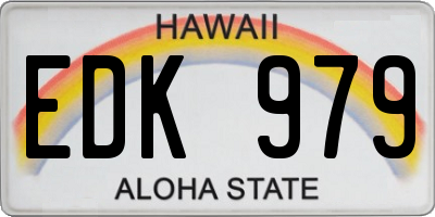 HI license plate EDK979