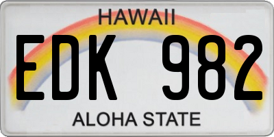 HI license plate EDK982