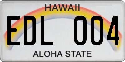HI license plate EDL004