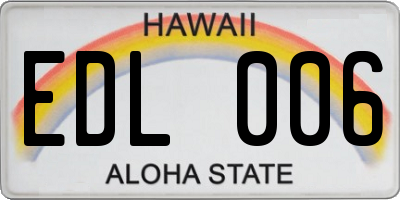 HI license plate EDL006